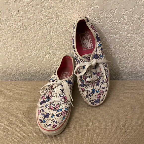 GUC Hello Kitty X Vans White and Pink Athletic Sneakers Shoes Size 7 - Picture 1 of 10